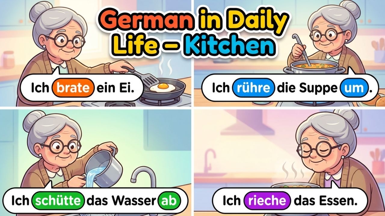 Learn German for Beginners 🇩🇪 | 60 Important Kitchen Sentences (A1) 🍳✨