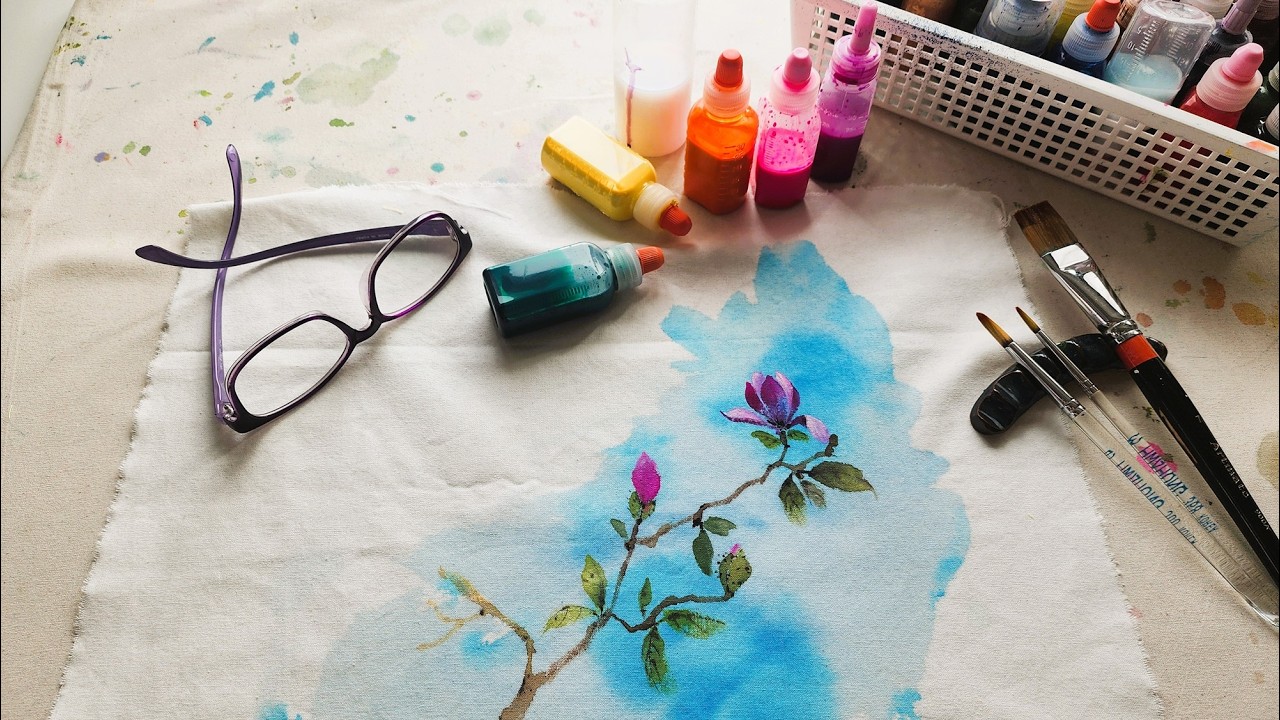 Fabric Art | 목련 그리기 Painting Magnolia on Fabric | 옥신각신 할미공작소