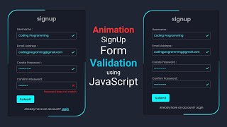 How To Make Animated Form Validation using JavaScript | Form Validation with Animation For Beginners