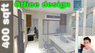 Commercial Interior design of 400 sqft office space || Sketchup and Lumion Render || Goregaon Mumbai