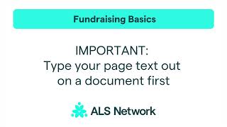 How to Edit Your Personal Fundraising Page