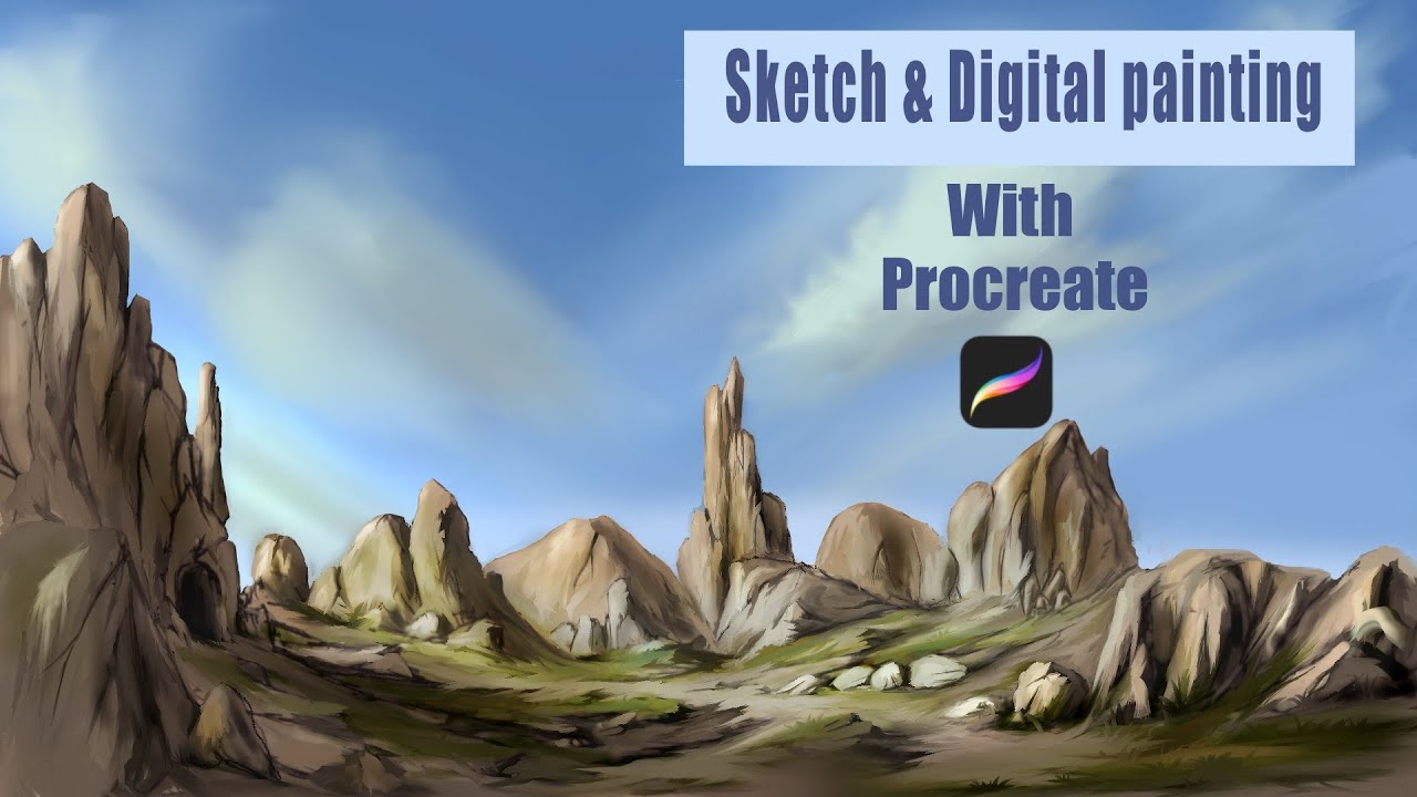 Concept landscape from sketch art to digital painting - YouTube
