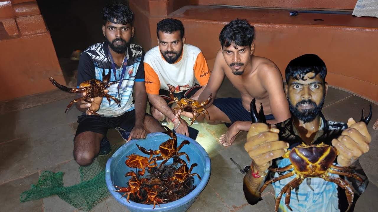 व्हाळातले खेकडे पकडण्याची एकदम सोपी पद्दत , गोड्या पाण्यातील खेकडे  | crab catching @TejaGurav 