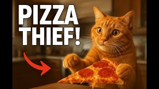 Ginger Cat CAUGHT Stealing a Giant Pizza Slice 🍕😼