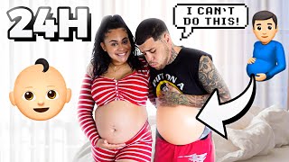 BOYFRIEND TRIES TO BE PREGNANT FOR 24 HOURS! *HILARIOUS*