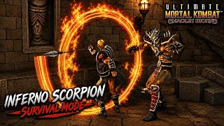 INFERNO SCORPION Survival Mode Level 7-9 🔥 Ultimate Mortal Kombat Shaolin Monks MOD