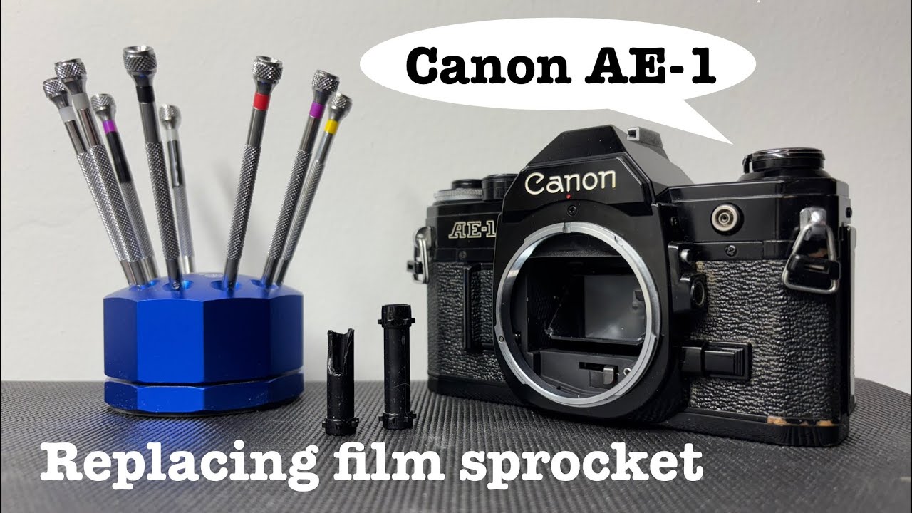 Canon AE-1 - Replacing broken film sprocket - YouTube