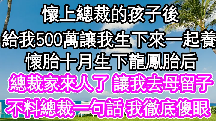 懷上總裁的孩子後，給我500萬讓我生下孩子一起養，懷胎十月看著剛生下的龍鳳胎，總裁家來人 讓我去母留子，不料總裁一句話 我徹底傻眼| #為人處世#生活經驗#情感故事#養老#退休 - 天天要聞