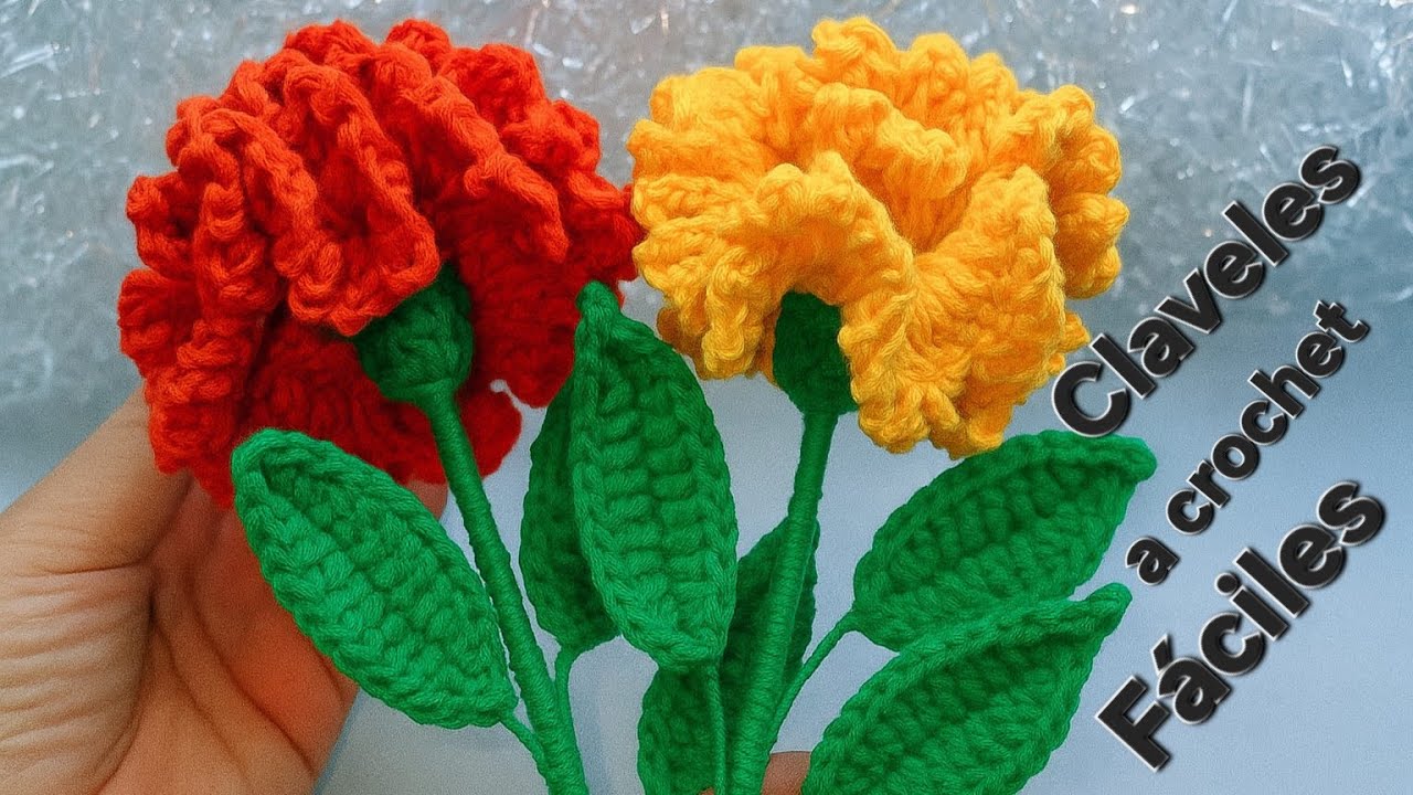 !!Claveles a Crochet Fáciles y Hermosos!!Paso a Paso para Principiantes"
