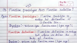 function prototype and function definition in c | function definition and prototype example in c