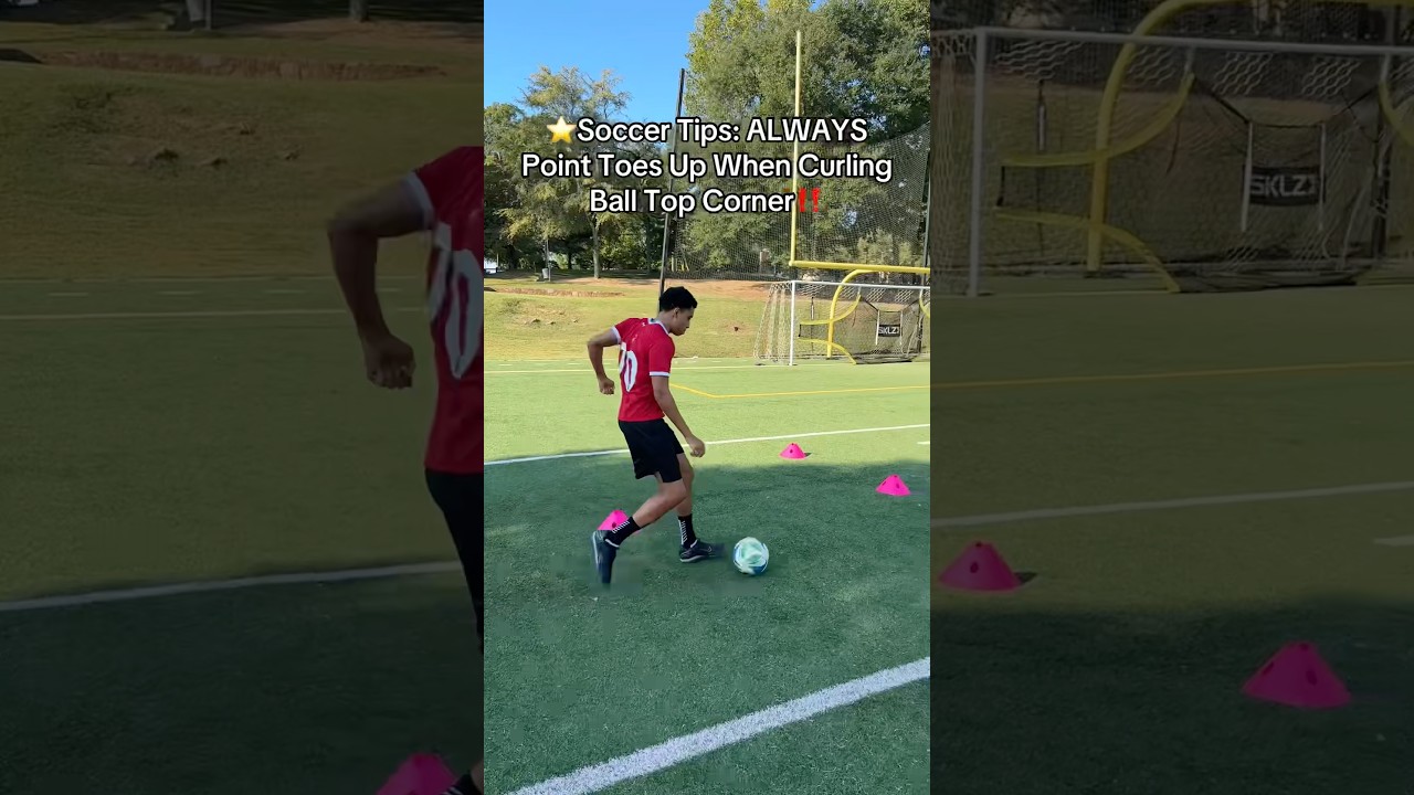 ⭐️Soccer Tips To Curl Soccer Ball Top Corner‼️