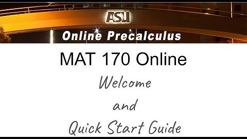 CC MAT170 Welcome & Quick Start