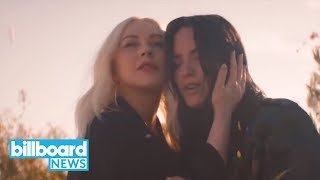 Christina Aguilera and Demi Lovato Share 'Fall In Line' Music Video | Billboard News