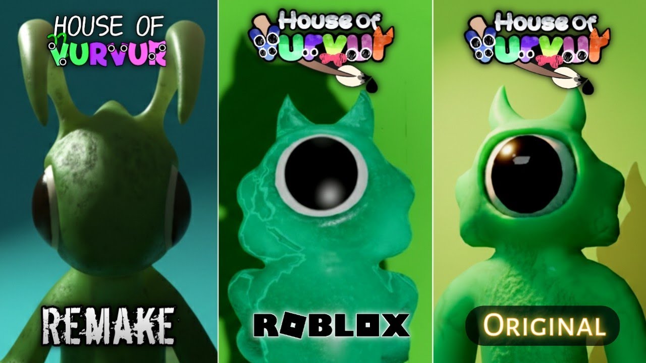 HOUSE OF VURVUR (REMAKE vs ROBLOX vs ORIGINAL) FULL GAMEPLAY COMPARISON + ALL SECRET and JUMPSCARES