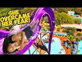 AHVI OVERCAME HER FEAR AT THE LARGEST WATER PARK IN OUR CITY!