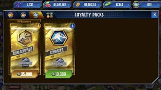 VIP Solid Gold Pack Opening and Creature Display | Jurassic World the Game