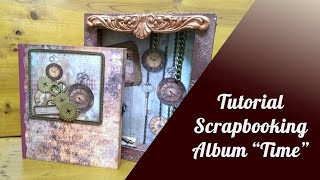 Album Libreria Time. Tutorial Scrapbooking