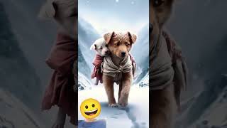real hero dogy😀🫵#love#cute#animals#dog#help#motivation #ytshorts#savelife#shorts#cartoon#ai#yt#snow