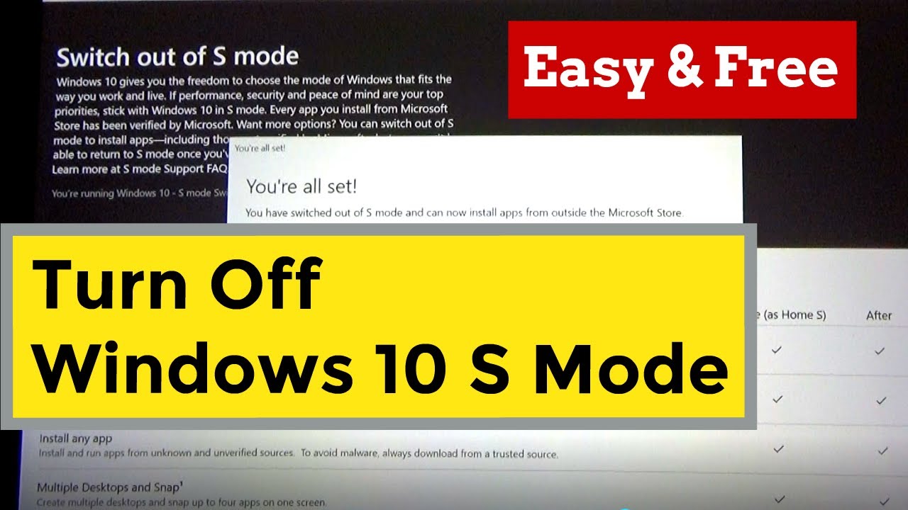How To Turn Off Windows 10 S Mode YouTube