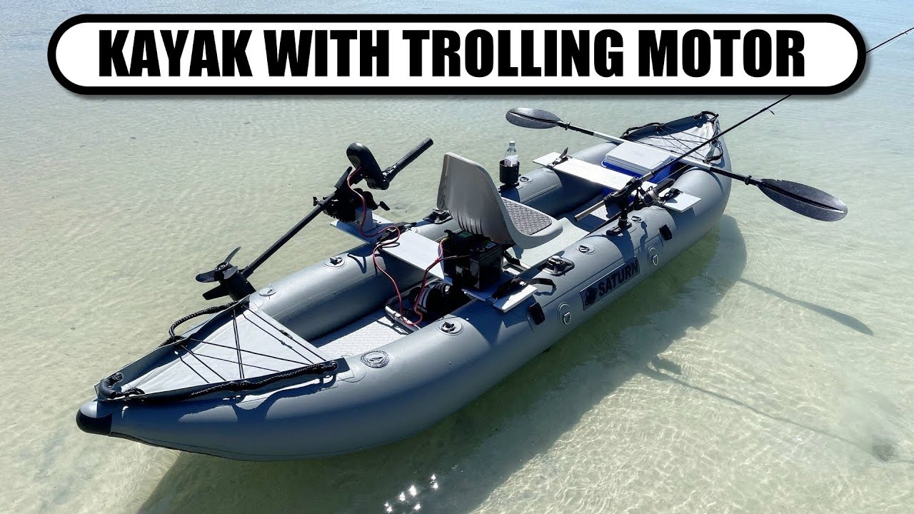 Saturn Fishing Kayak FK396 set up with Electric Trolling Motor