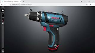 Bosch cordless drill in Interactive 3D