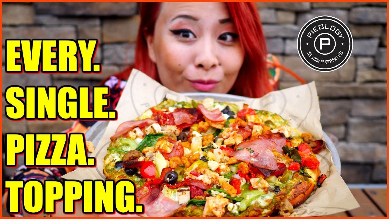 GETTING.EVERY.SINGLE.PIZZA.TOPPING. !!!! at Pieology RainaisCrazy