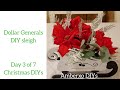 Dollar General Sleigh DIY | Poinsettia Centerpiece | High-End Looking Christmas Decor | Day 3 of 7