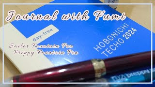Journaling using fountain pens and stamps || Refilling fountain pen ink