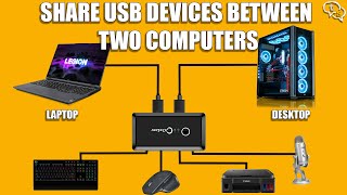 Oxlaw 4 Port USB 3.0 KVM Switcher | Share USB devices between two computers