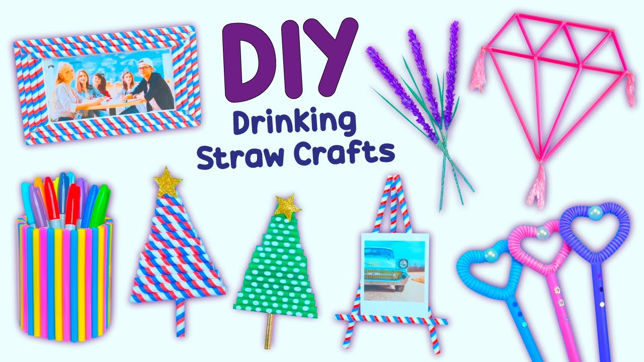 3 Super Easy DIY Straw Home Decor  Projects With Drinking Straws