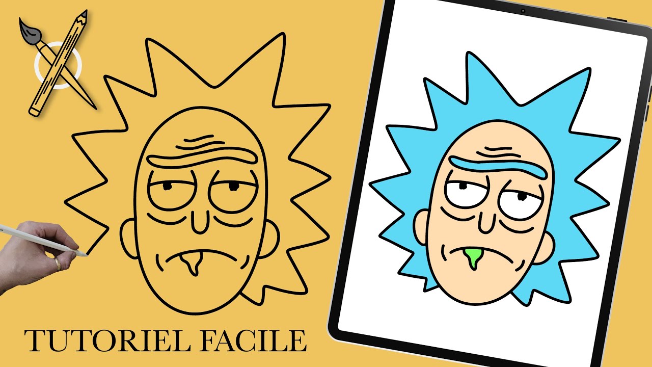 COMMENT DESSINER RICK SANCHEZ DE RICK ET MORTY! TUTORIEL FACILE ÉTAPE