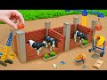 DIY Mini Tractor Builds a Modern Cow Barn with Bricks and Mixer Machine | Science Project New 2026