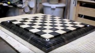 Making end grain bog oak chessboard