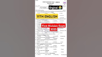 11th English First Revision Question Paper 2025 | 11th English First Revision Exam Questions