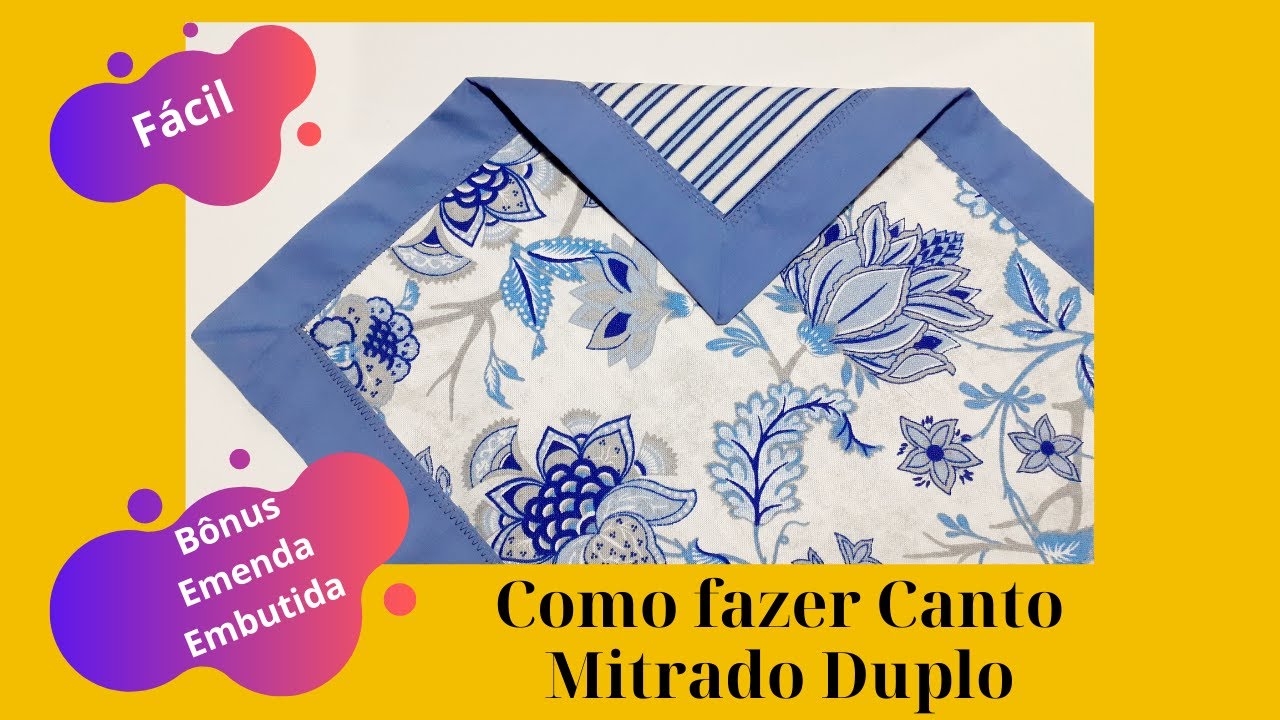 Como fazer Canto Mitrado Duplo - Bônus : emenda embutida
