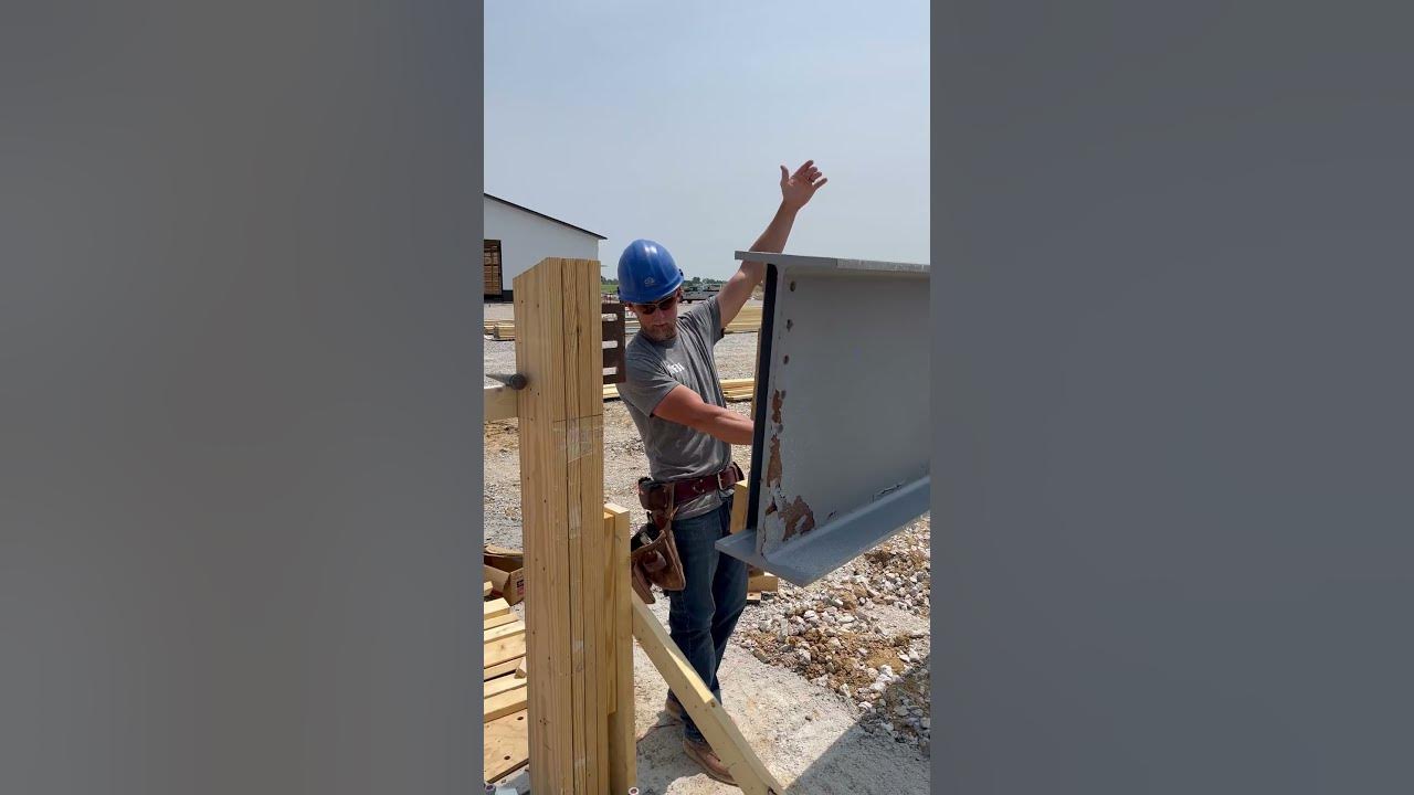 How to Install a Steel IBeam Header polebarn construction ibeam 