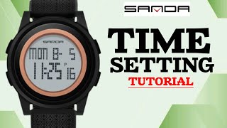 How To Setting Time SANDA 337 Digital Sports Watch