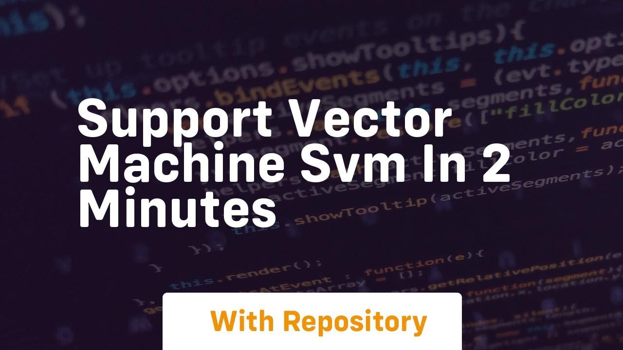 support vector machine svm in 2 minutes - YouTube