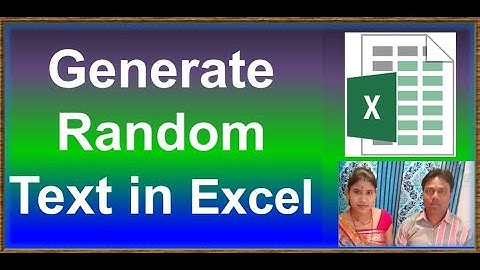 Generate Random Text in Excel | Create a Random Text String | excel