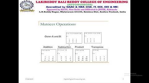 INTRODUCTION TO DIGITAL SIGNAL PROCESSING LAB