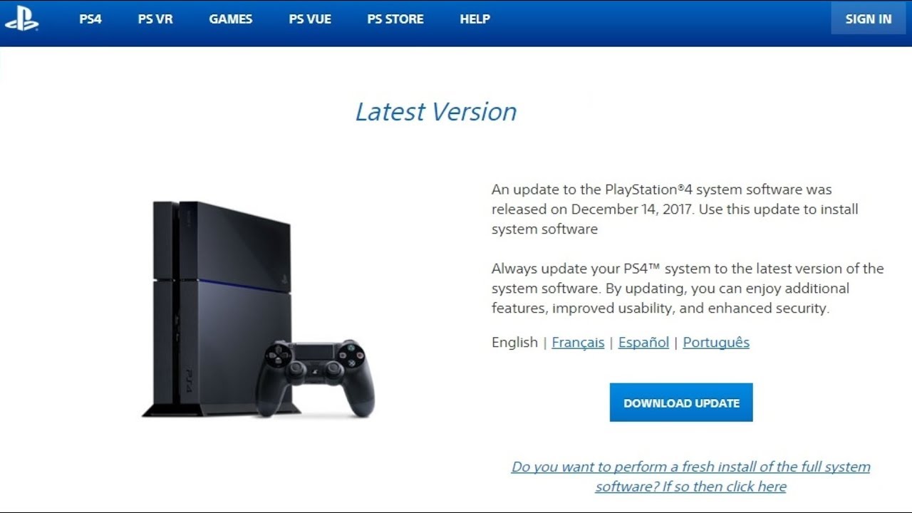 ps4 cannot download system update 5.56