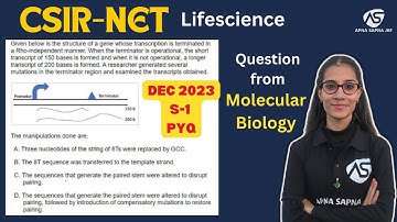 CSIR-NET LIFESCIENCE DEC 2023 S-1 PYQ Solution #apnasapnajrf