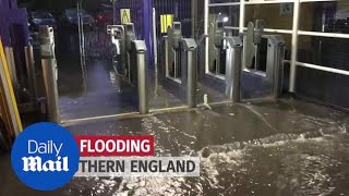 Flash floods hit southern England causing travel chaos - Daily Mail