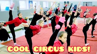 Cool circus kids! Want to see how circus performers are born? Look! Children's circus school.