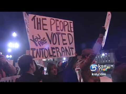 LDS Temple Square in Salt Lake Surrounded by Gay Bigots