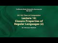 Understanding Closure Properties of Regular Languages 📚 - Theory of Computation Lecture 12