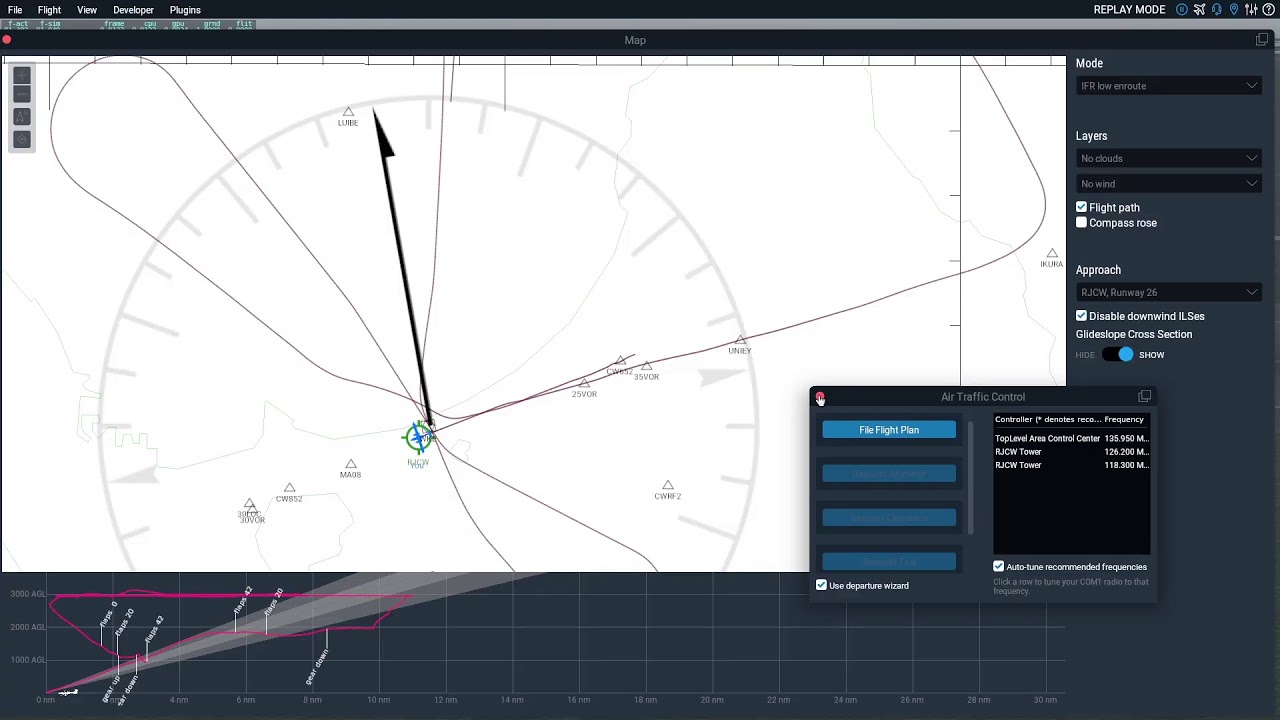 MAVISS's 비행연습 RJCW IKURA ARR - VOR RWY 26 APPROACH
