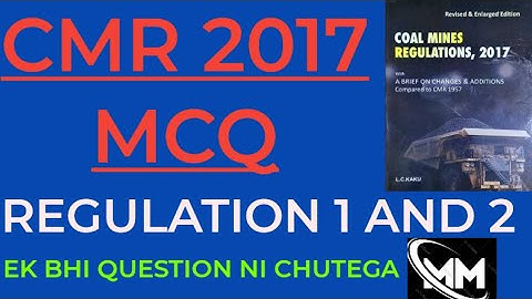 CMR 2017 MCQ.1 & 2 || REGULATION MCQ || Definition