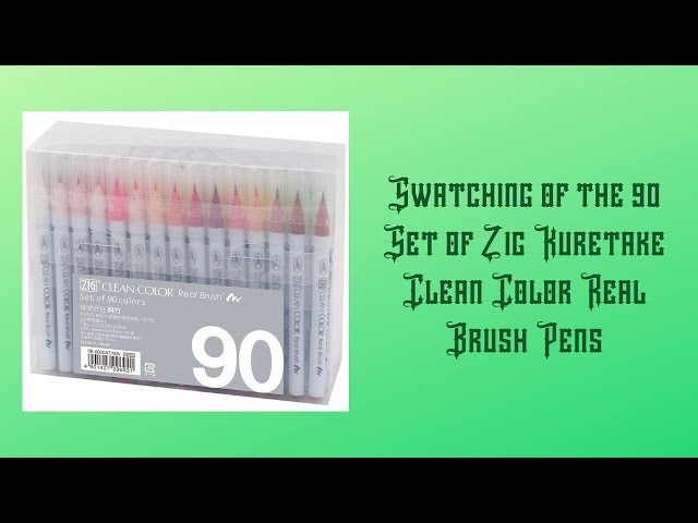 Swatching of the Entire 90 Set of the Zig Clean Color Real Brush