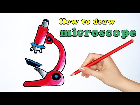 How to draw microscope. วาดรูปกล้องจุลทรรศน์ วันวิทยาศาสตร์